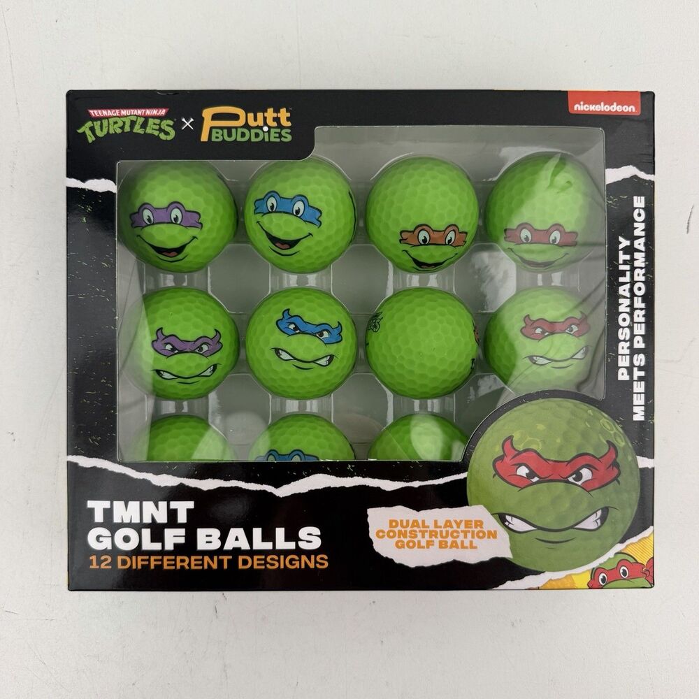 NEW Putt Buddies Teenage Mutant Ninja Turtles TMNT Golf Balls 12 Pack